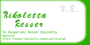 nikoletta resser business card